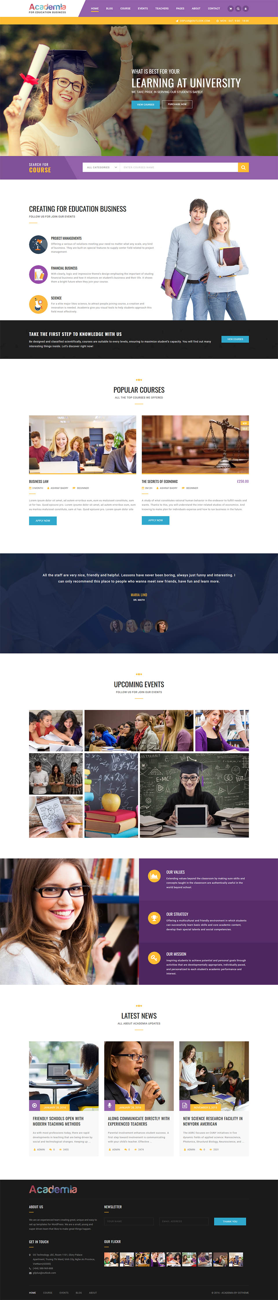 WordPress template ThemeForest Academia