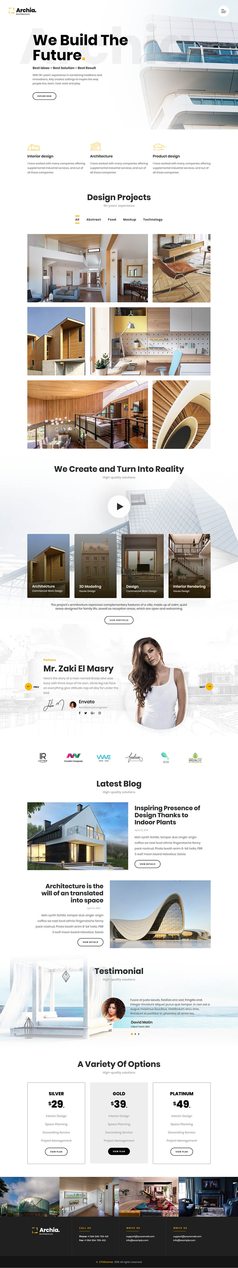 WordPress template ThemeForest Archia