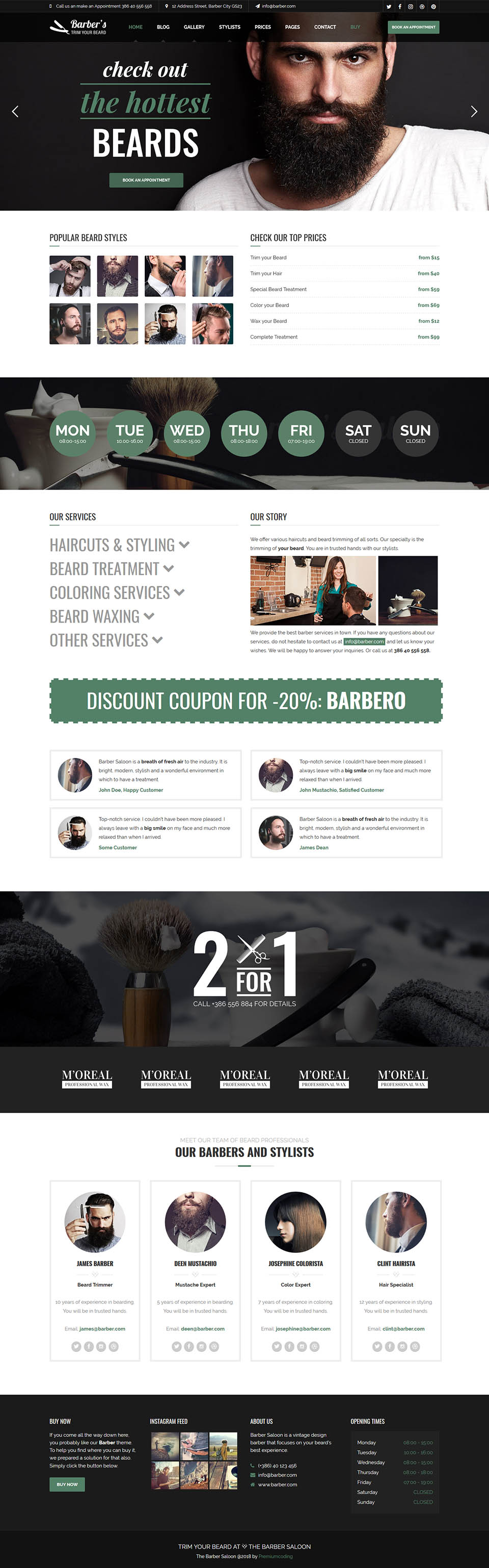 WordPress template ThemeForest Barber