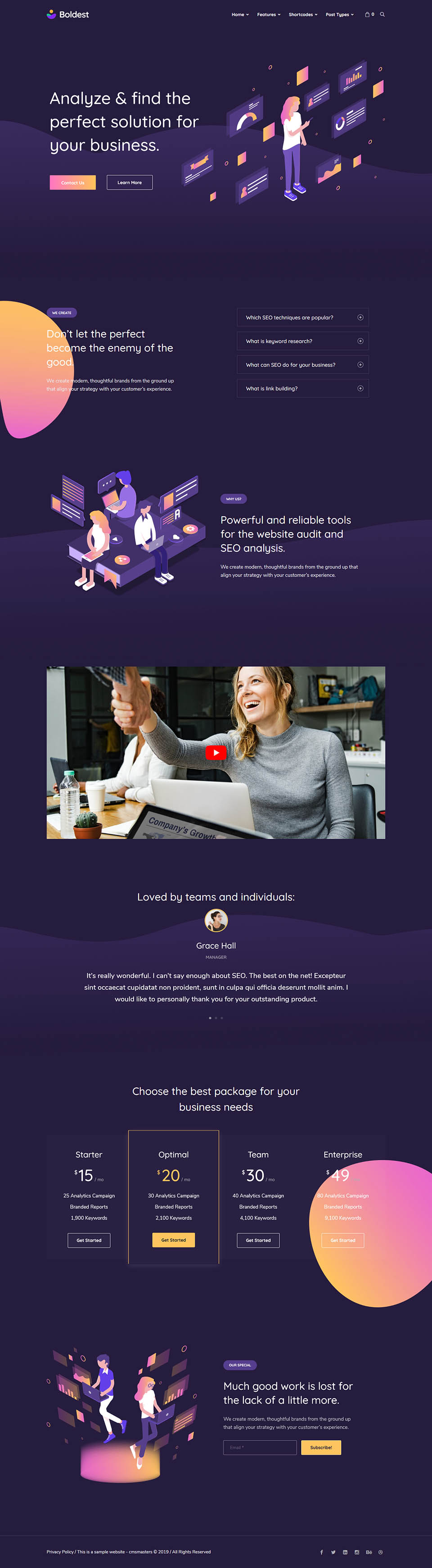 WordPress template ThemeForest Boldest