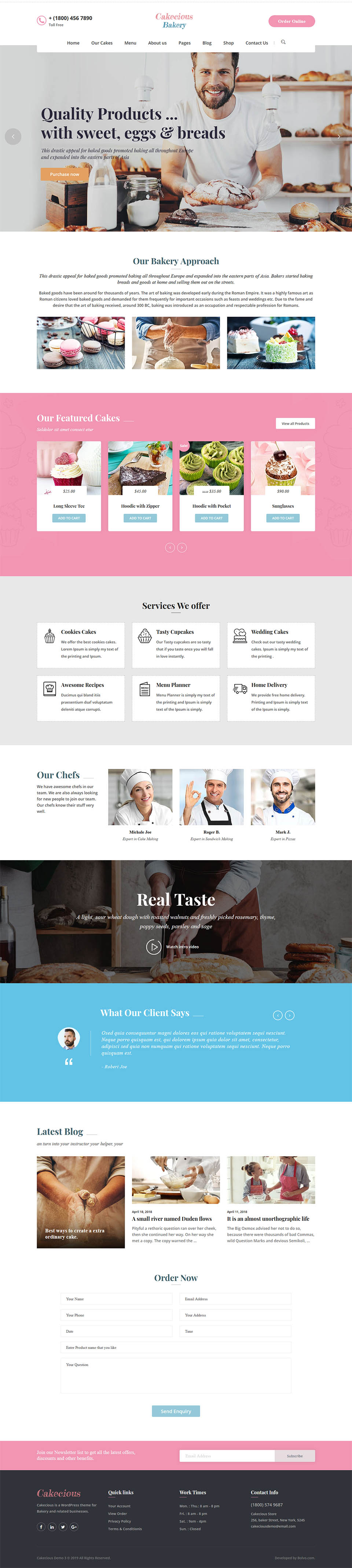 WordPress template ThemeForest Cakecious