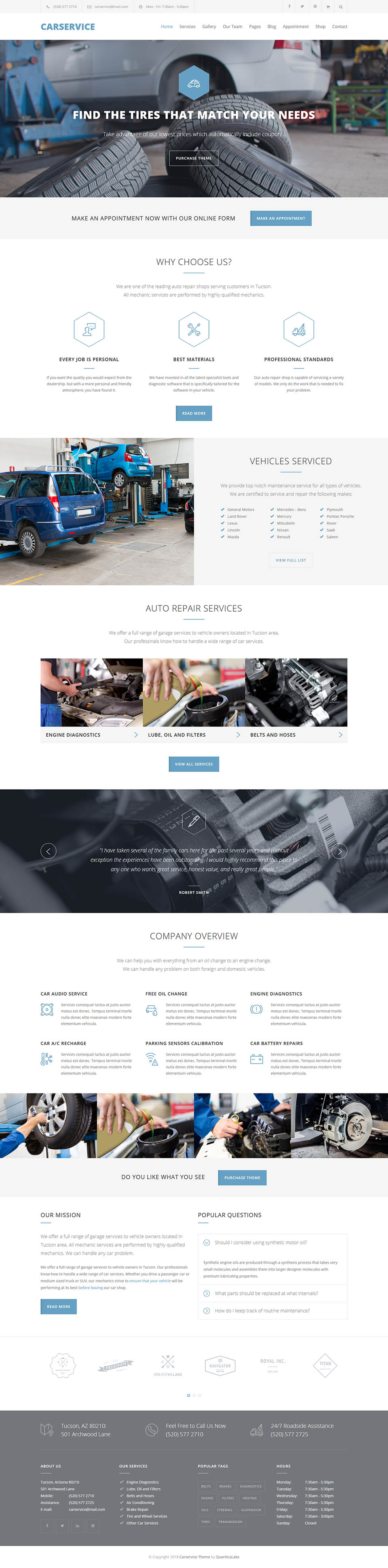 WordPress template ThemeForest Car Service