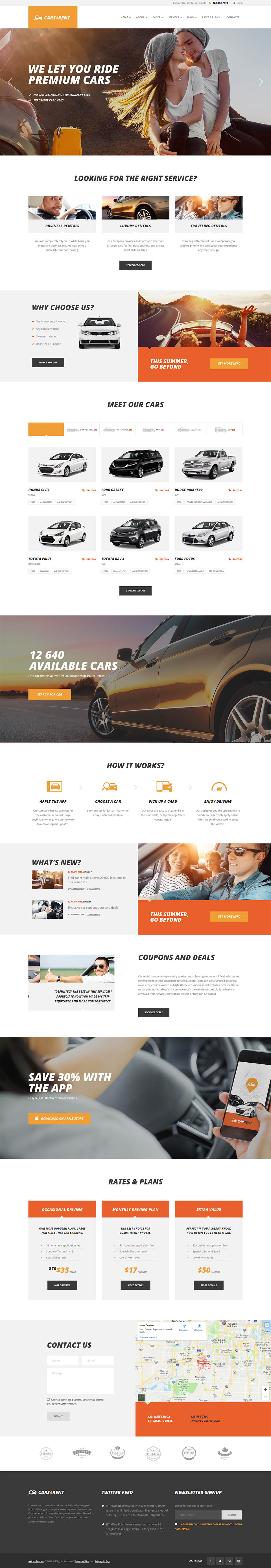 WordPress template ThemeForest Cars4Rent