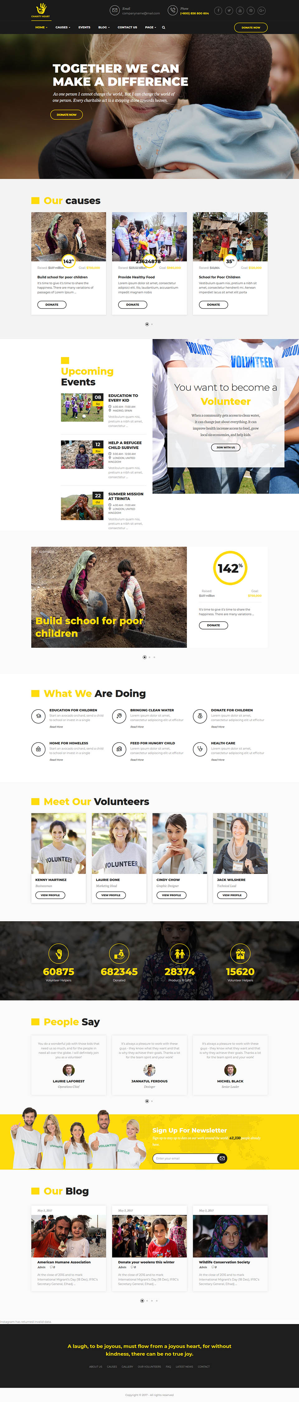 WordPress template ThemeForest CharityHeart