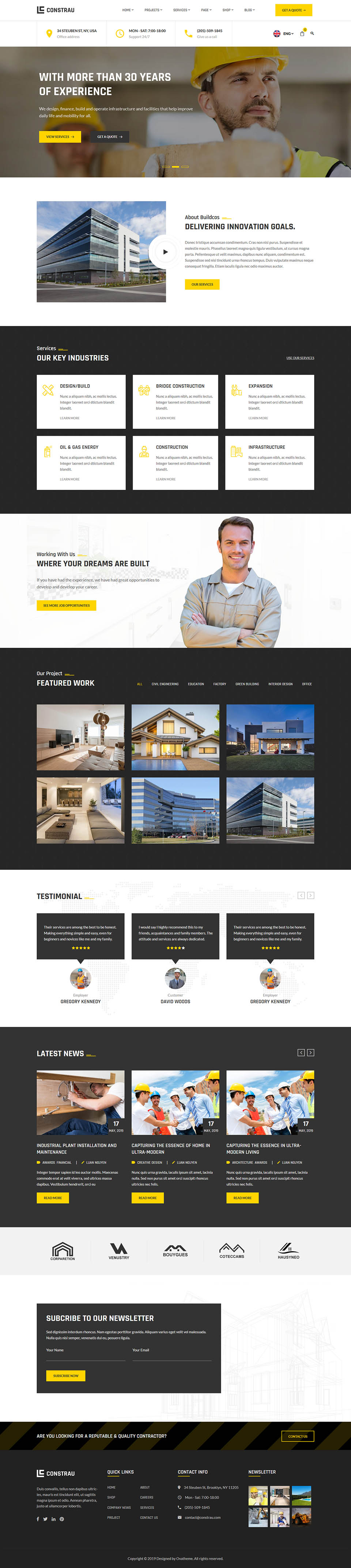 WordPress template ThemeForest Constrau