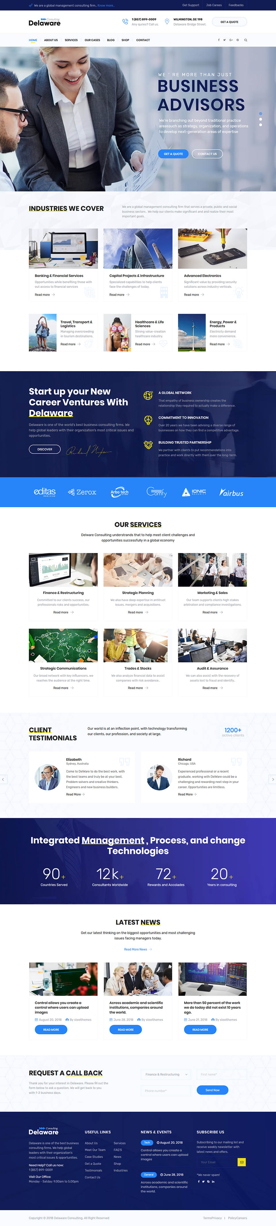 WordPress template ThemeForest Delaware