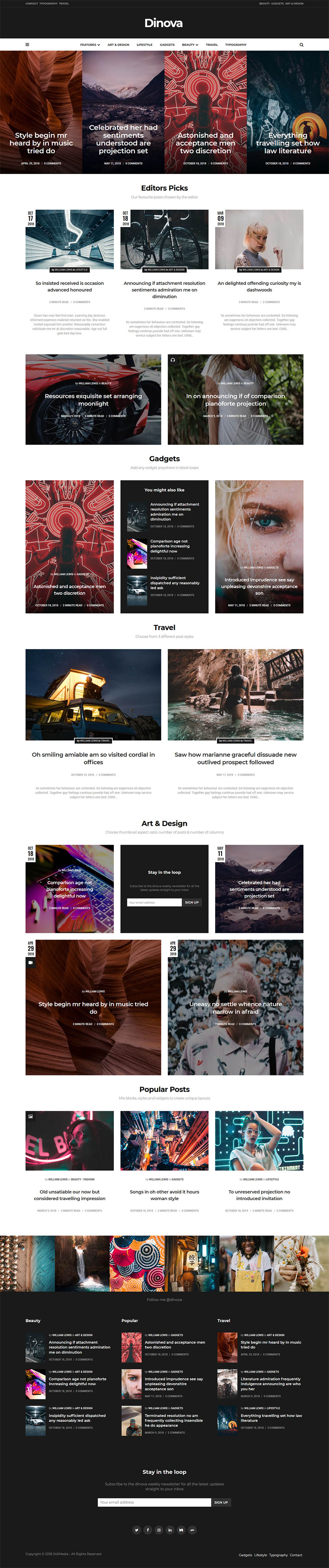 WordPress template ThemeForest Dinova