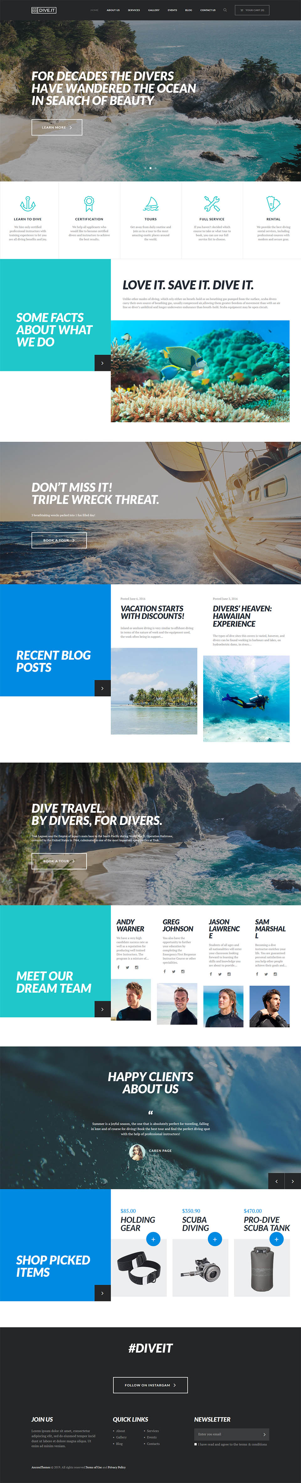 WordPress template ThemeForest DiveIt