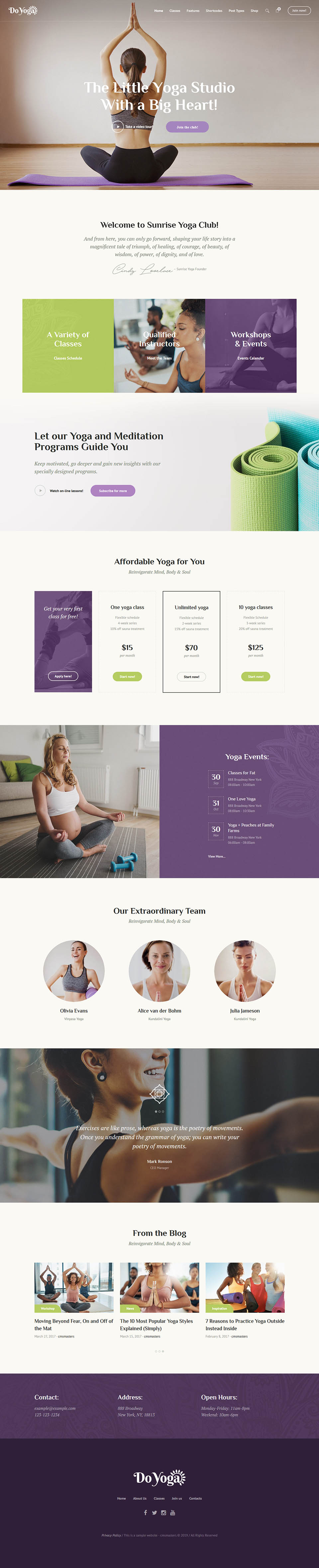 WordPress template ThemeForest Do Yoga