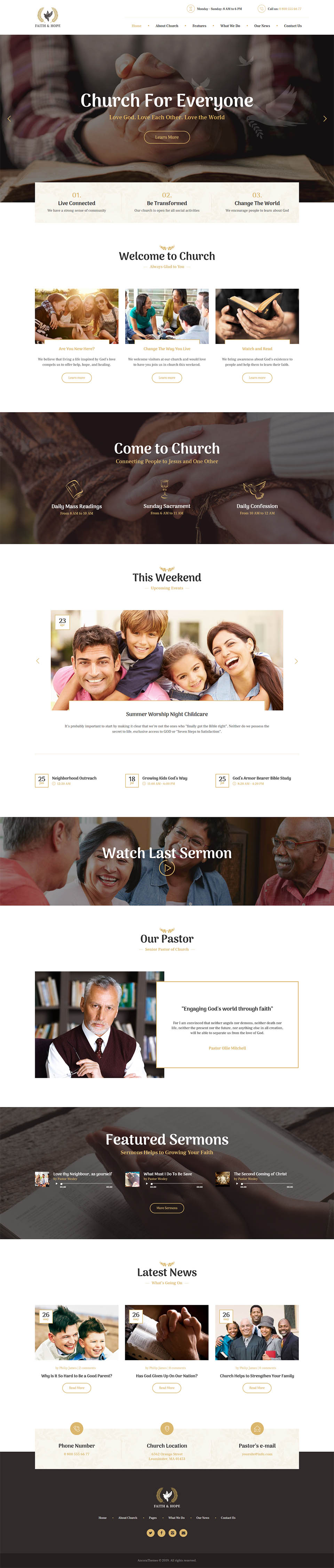 WordPress template ThemeForest Faith & Hope