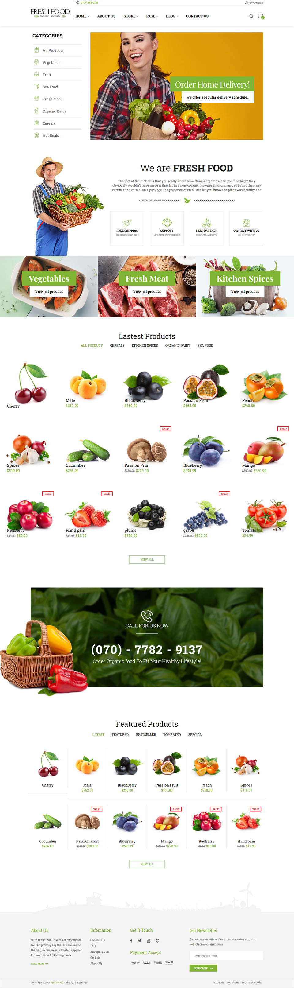 WordPress template ThemeForest FreshFood