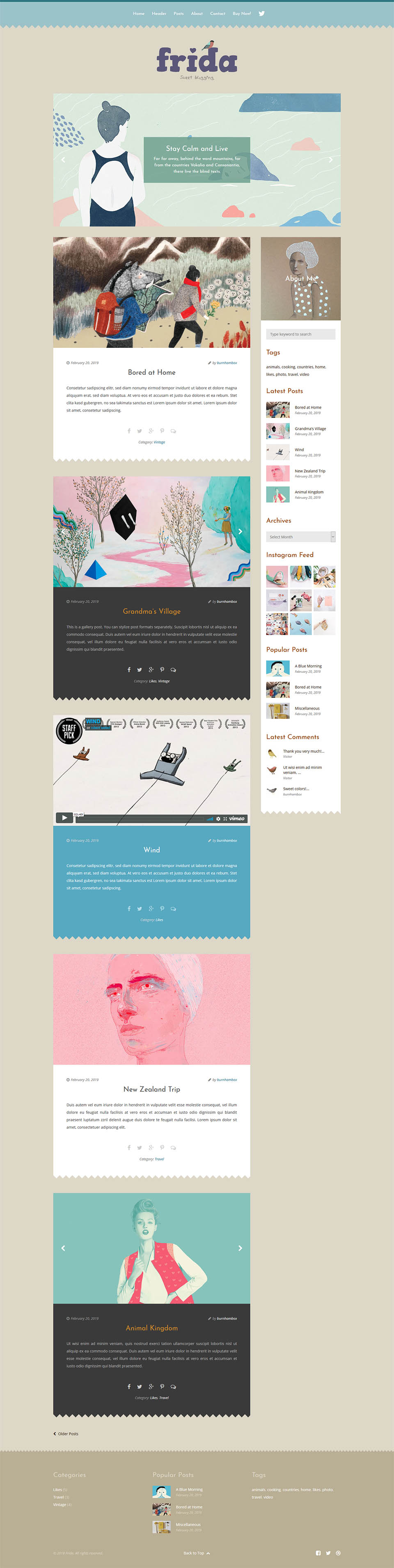 WordPress template ThemeForest Frida