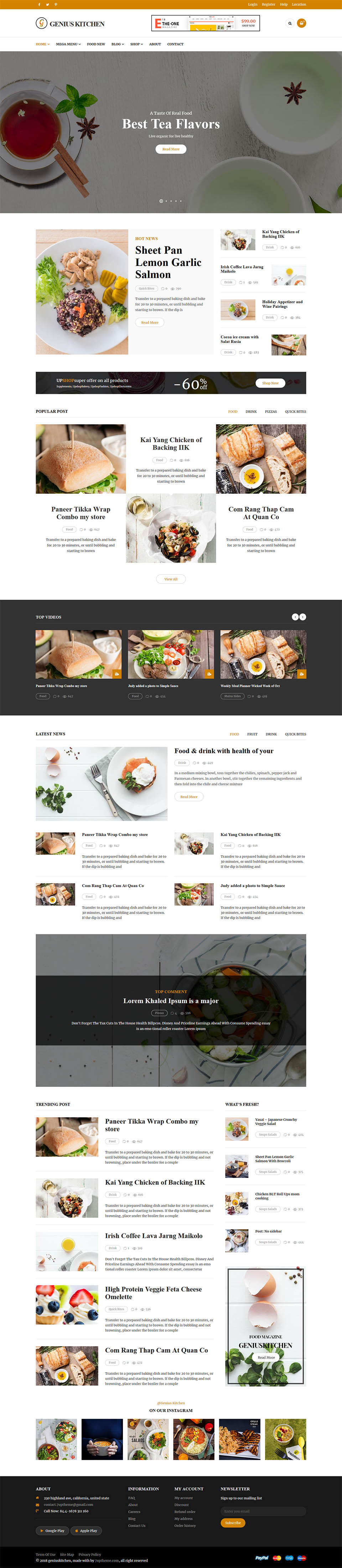 WordPress template ThemeForest Genius Kitchen