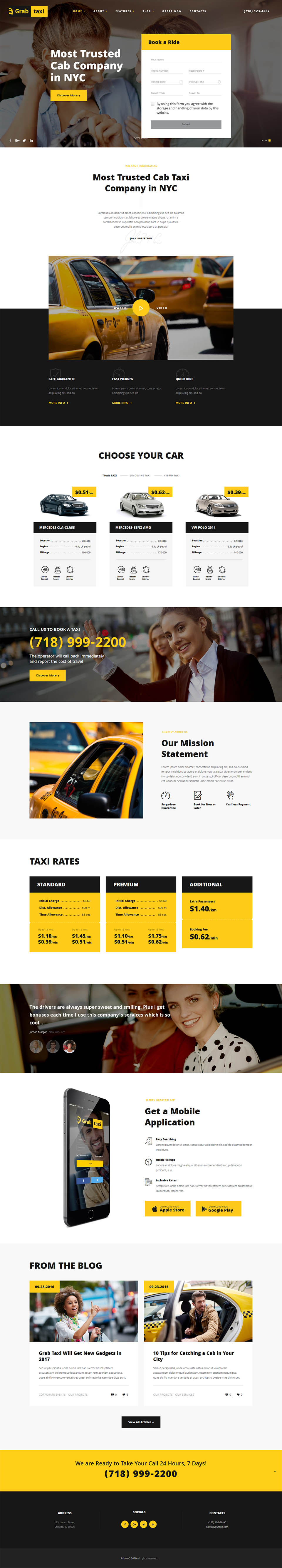 WordPress template ThemeForest Grab Taxi