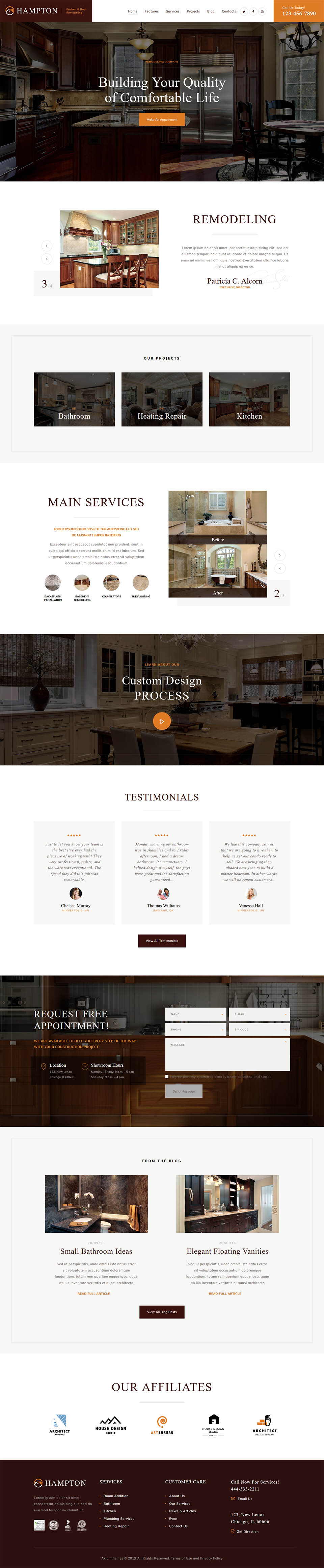 WordPress template ThemeForest Hampton