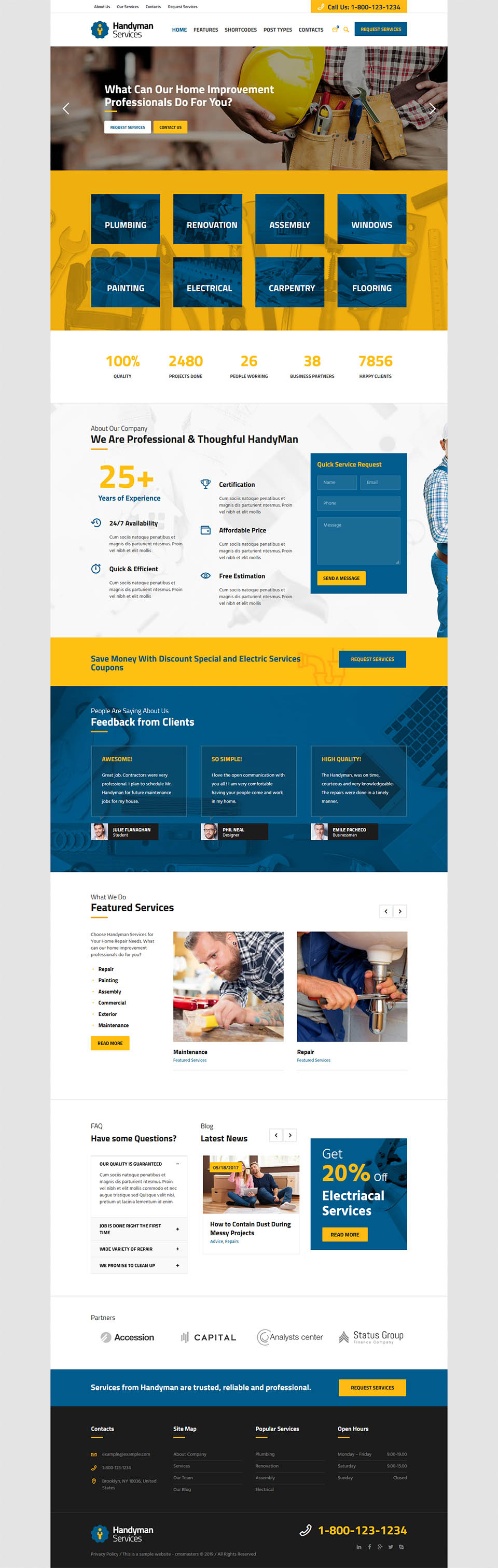 WordPress template ThemeForest Handyman Services