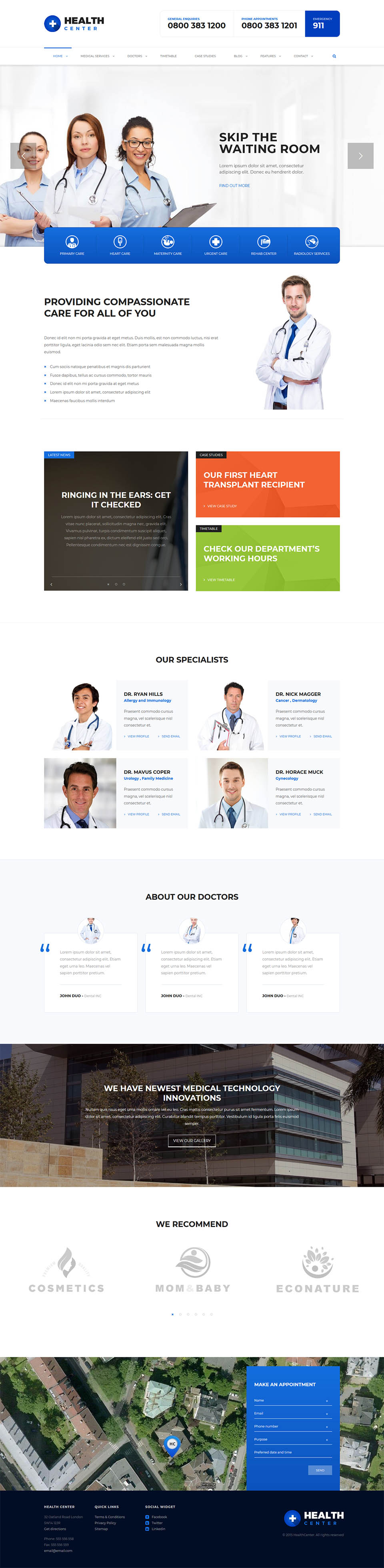 WordPress template ThemeForest Health Center