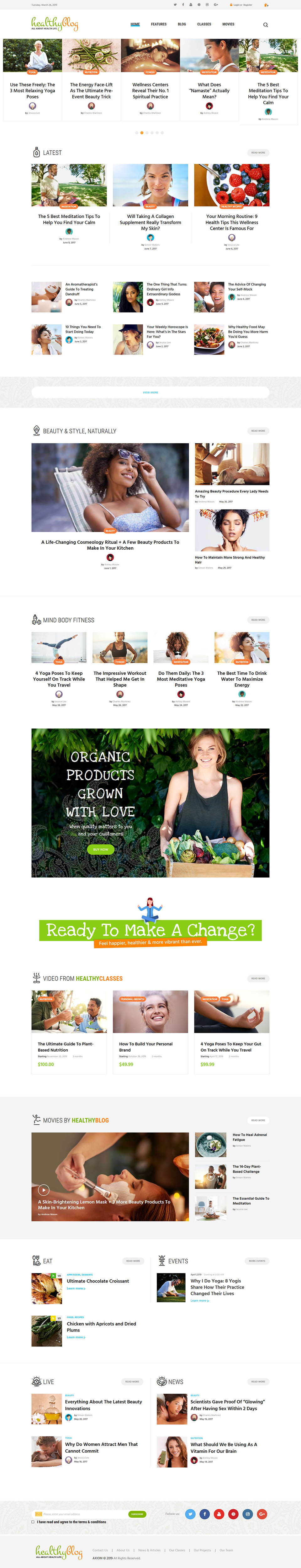 WordPress template ThemeForest Healthy Living