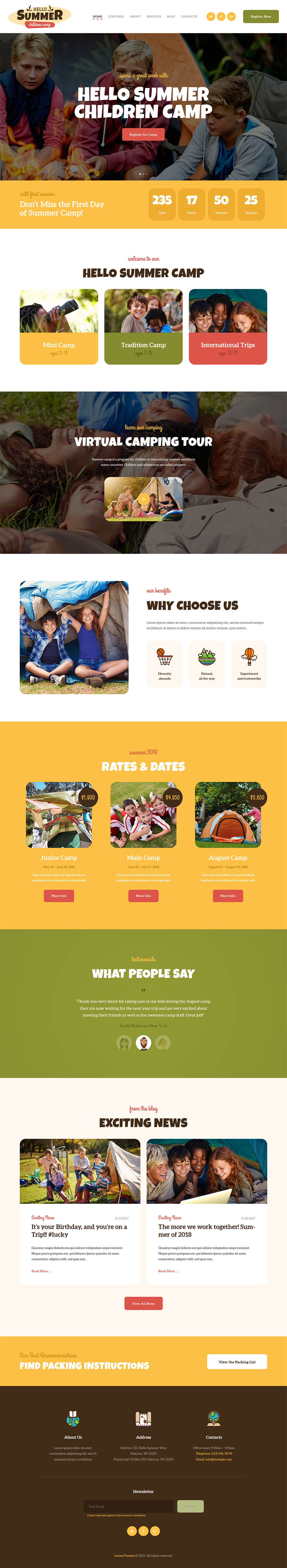 WordPress template ThemeForest Hello Summer