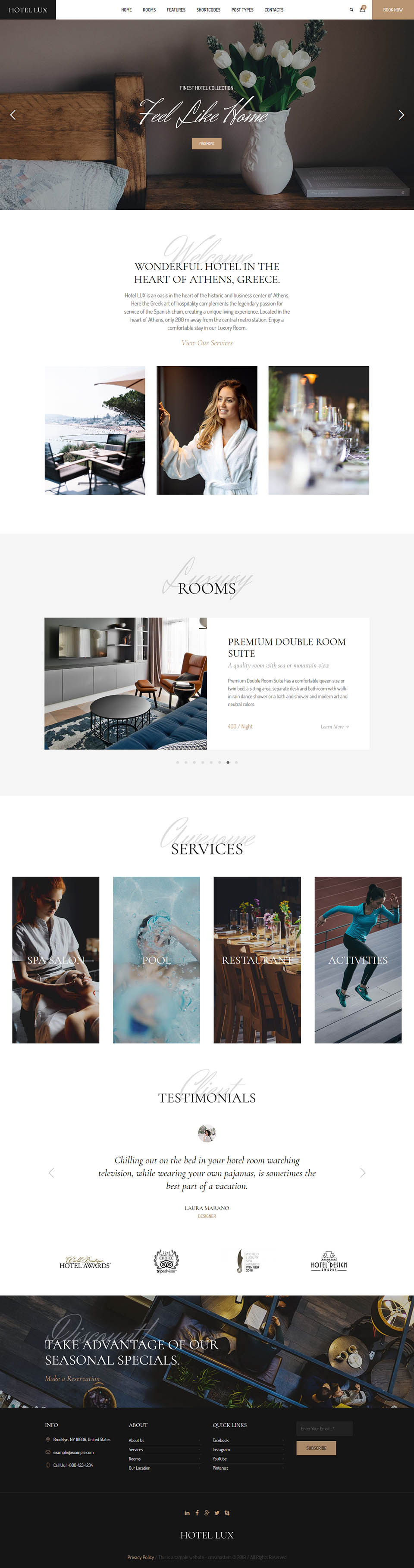 WordPress template ThemeForest Hotel Lux