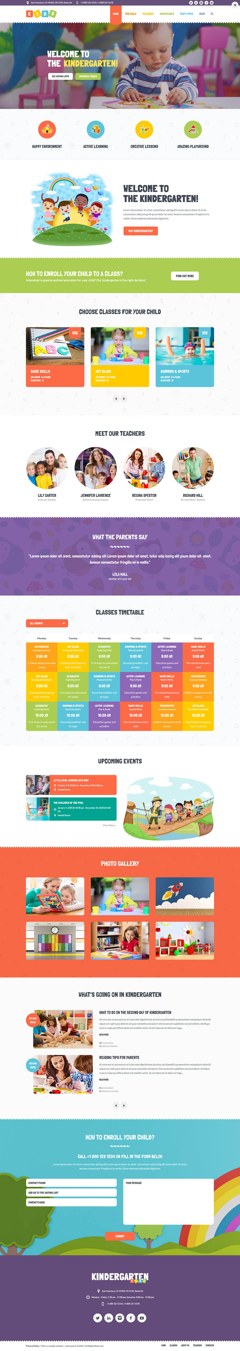 WordPress template ThemeForest Kids