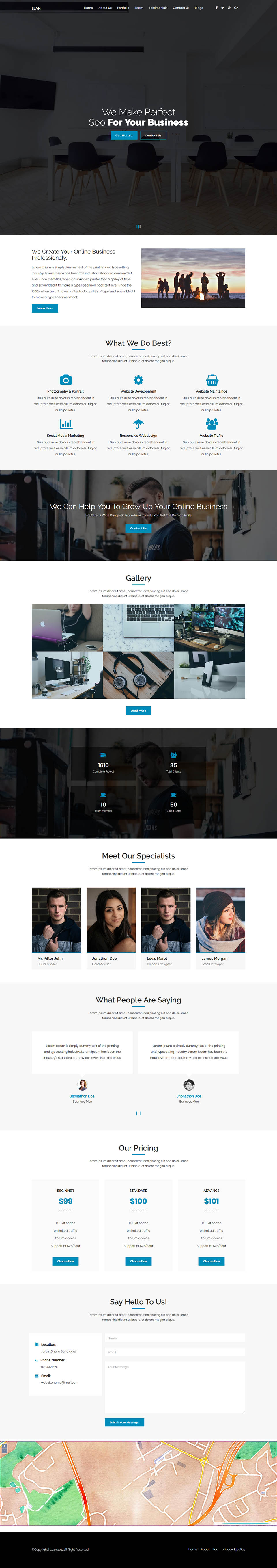 WordPress template ThemeForest Lean