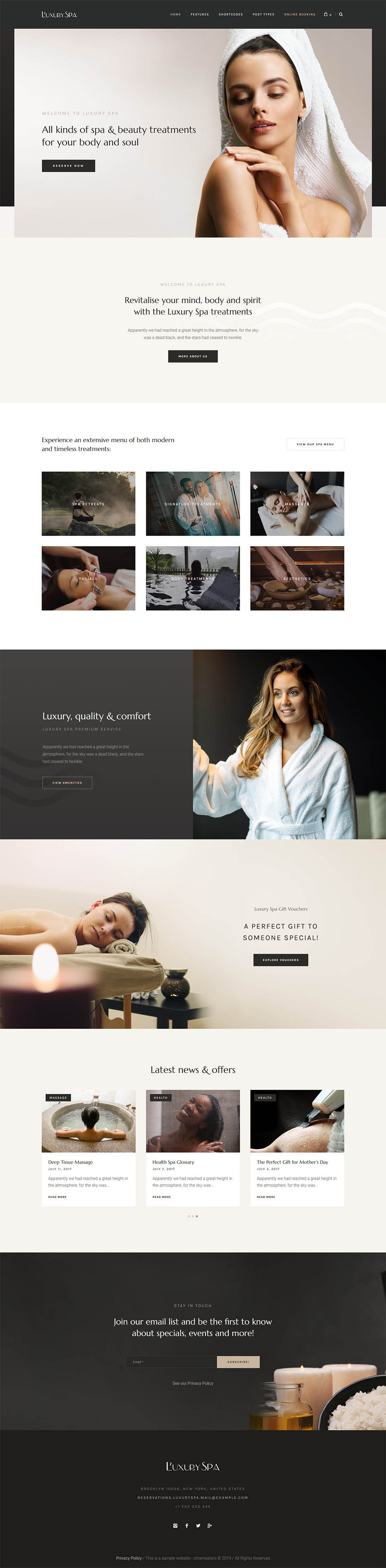 WordPress template ThemeForest Luxury Spa