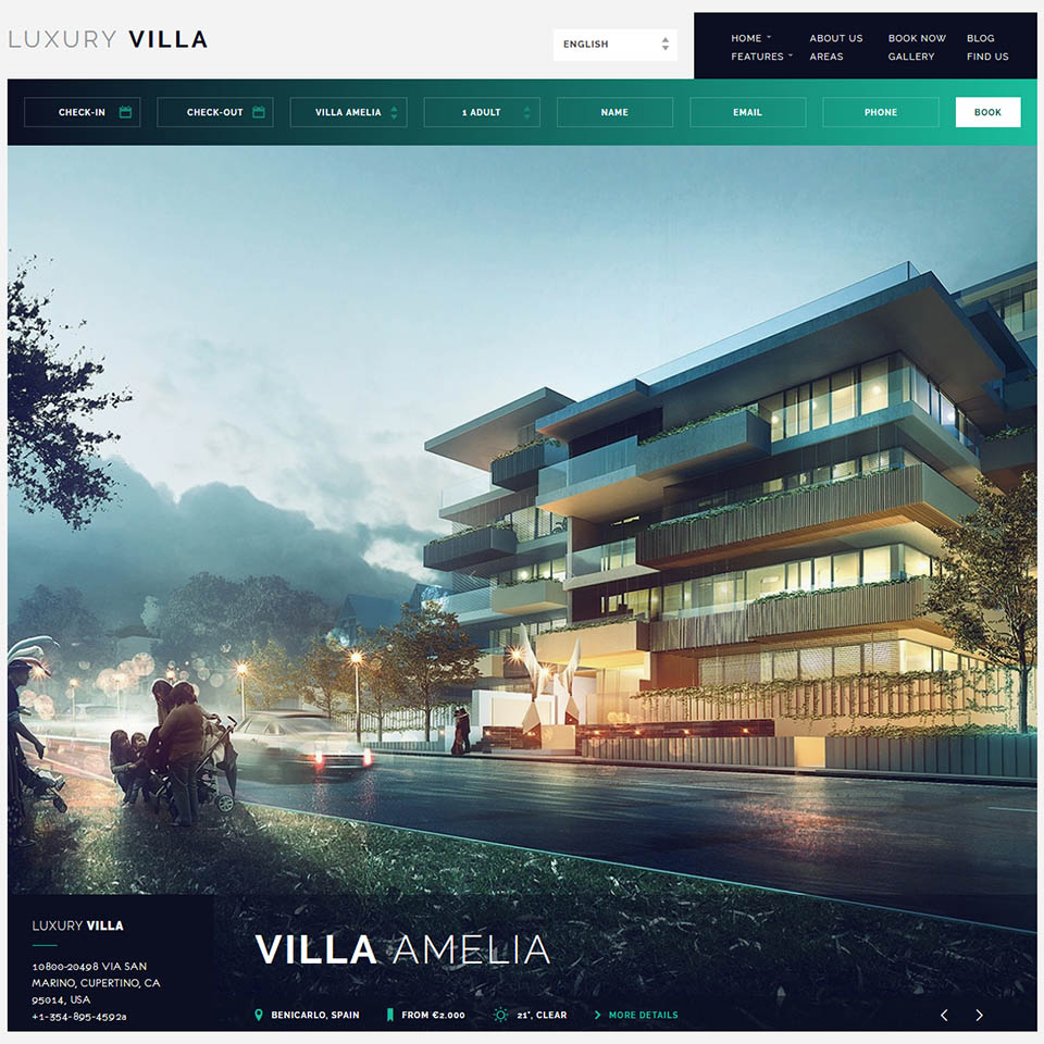 WordPress template ThemeForest Luxury Villa