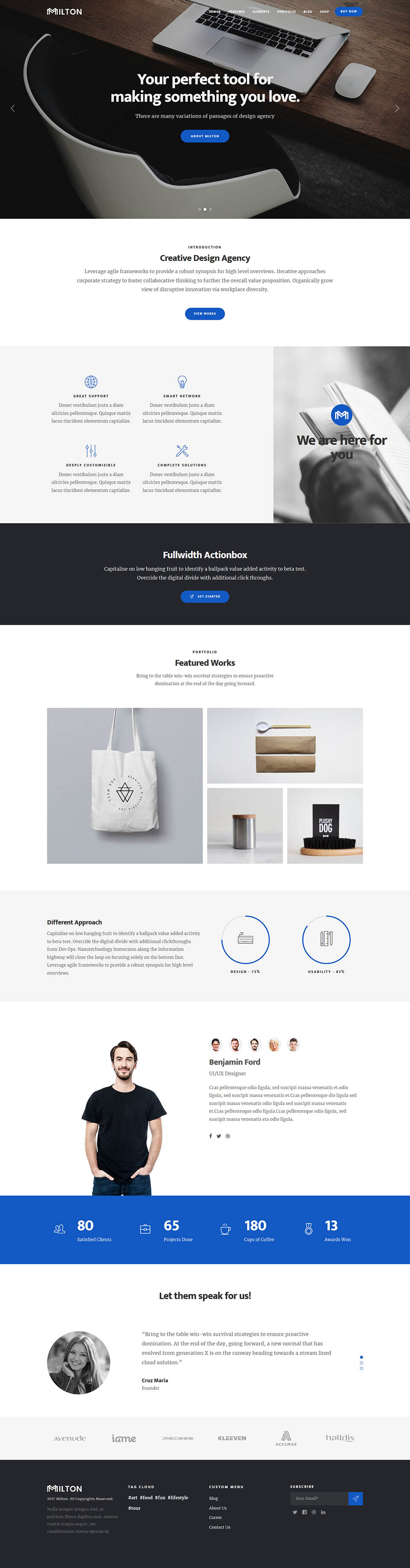 WordPress template ThemeForest Milton