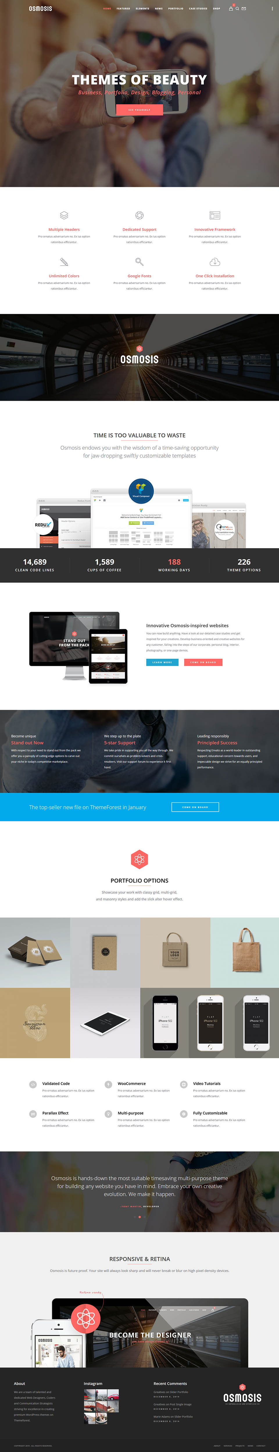 WordPress template ThemeForest Osmosis