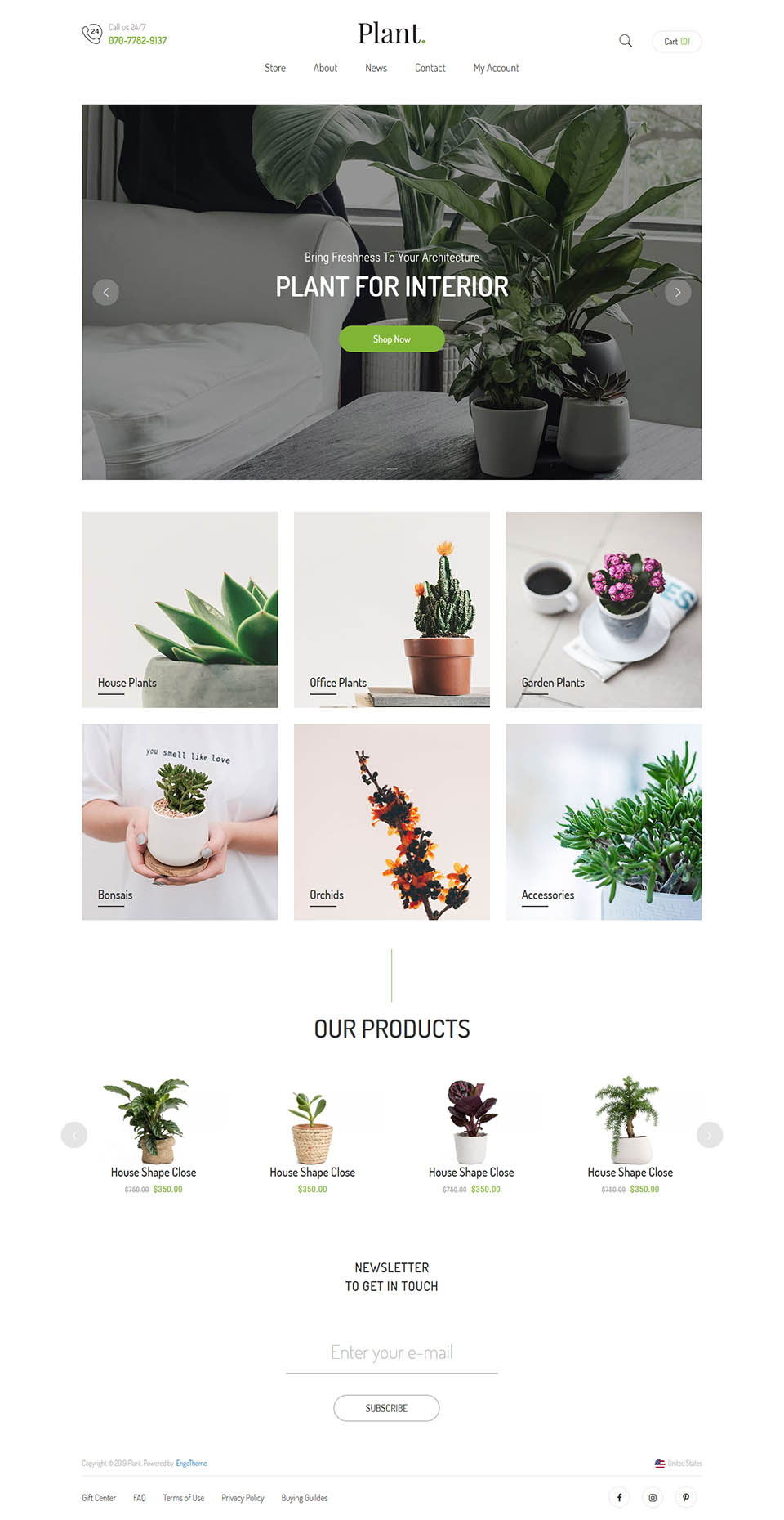 WordPress template ThemeForest Plant