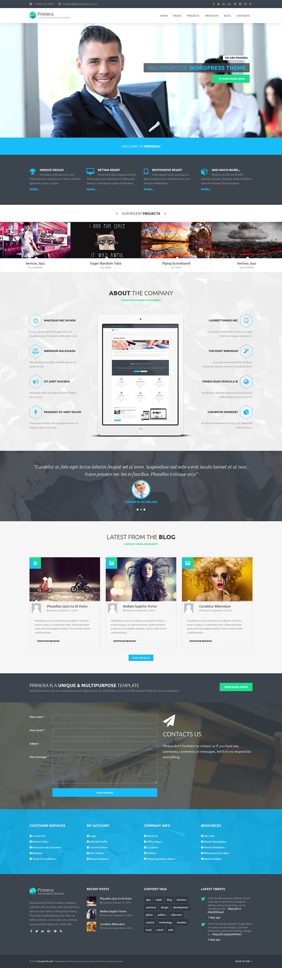 WordPress template ThemeForest Primera