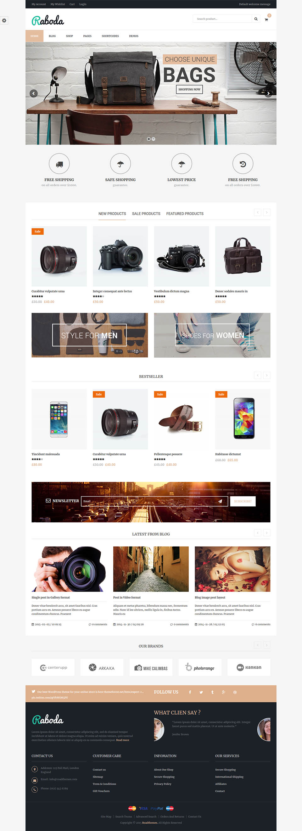 WordPress template ThemeForest Raboda