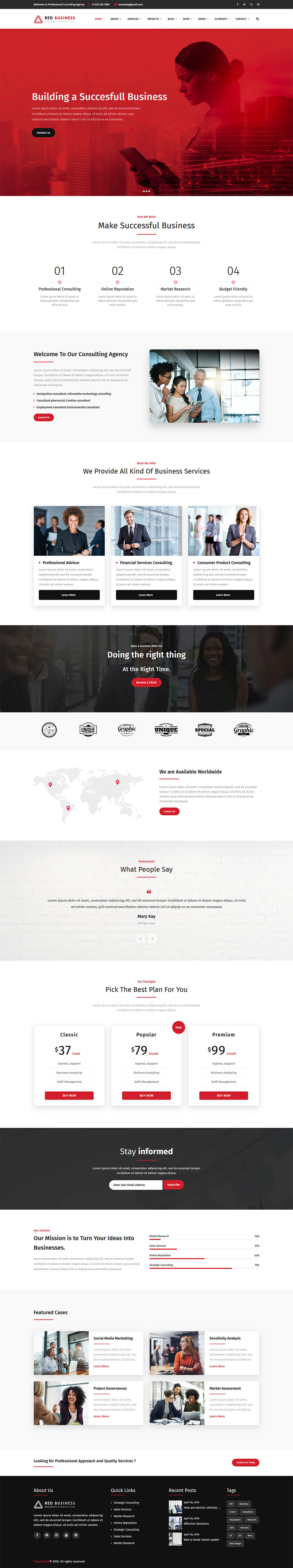 WordPress template ThemeForest RedBiz