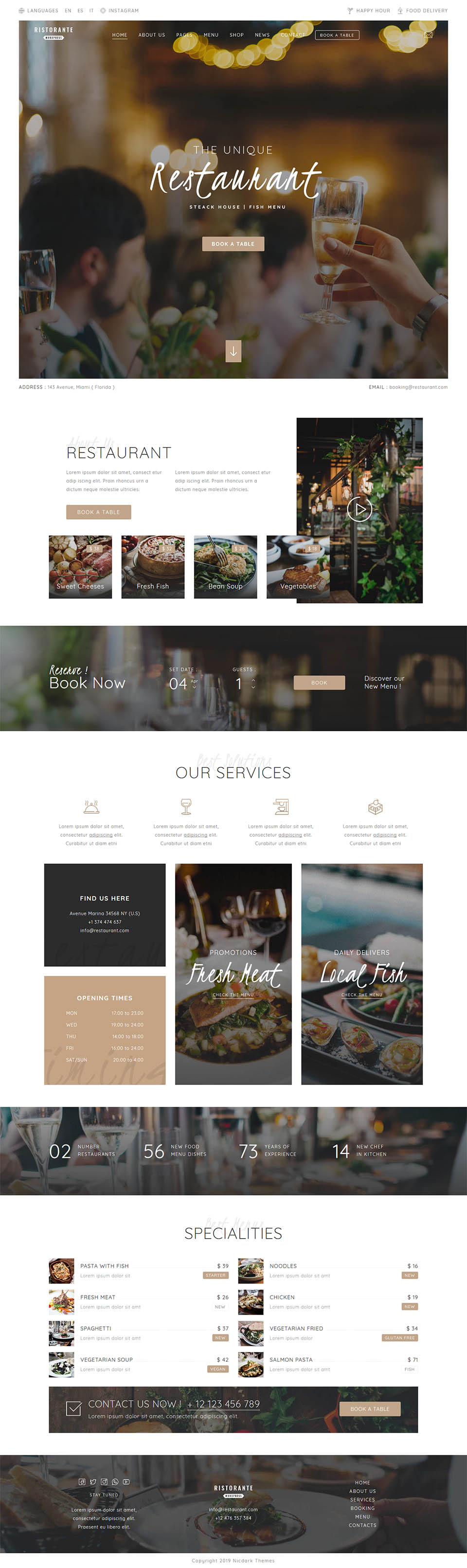 WordPress template ThemeForest Ristorante