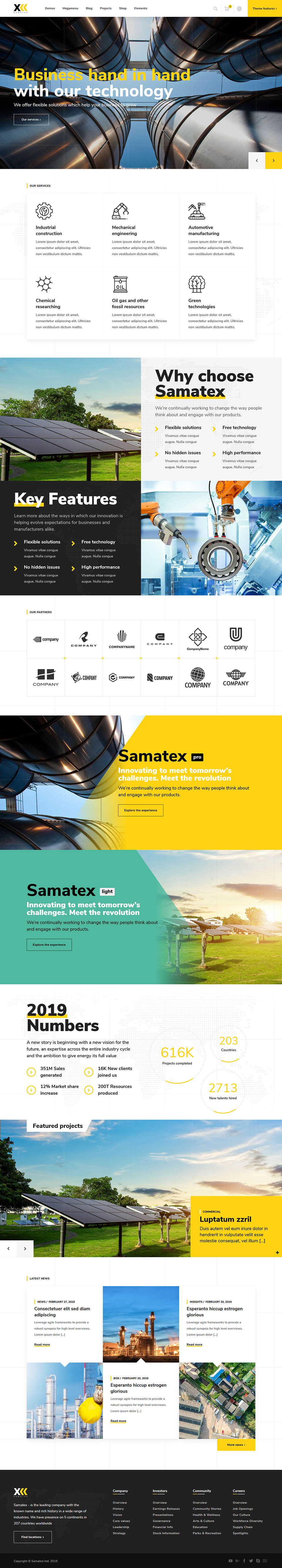 WordPress template ThemeForest Samatex