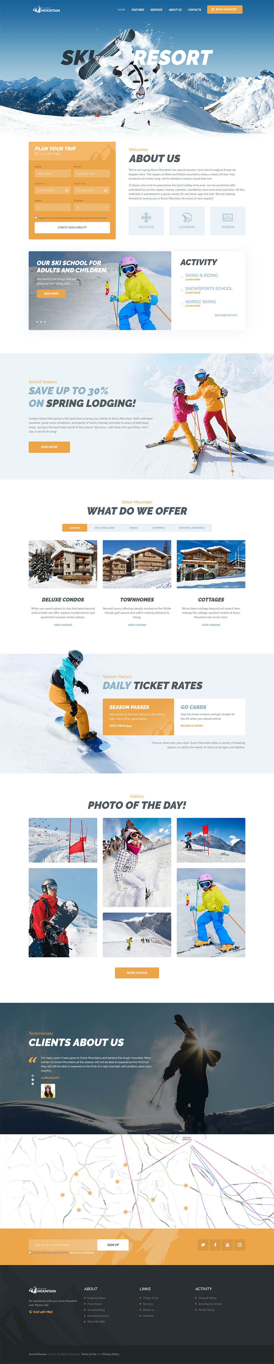 WordPress template ThemeForest Snow Mountain