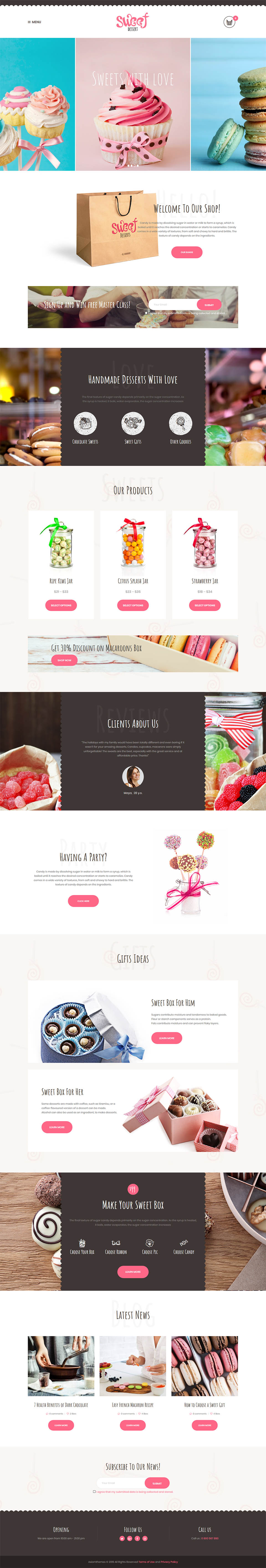 WordPress template ThemeForest Sweet Dessert