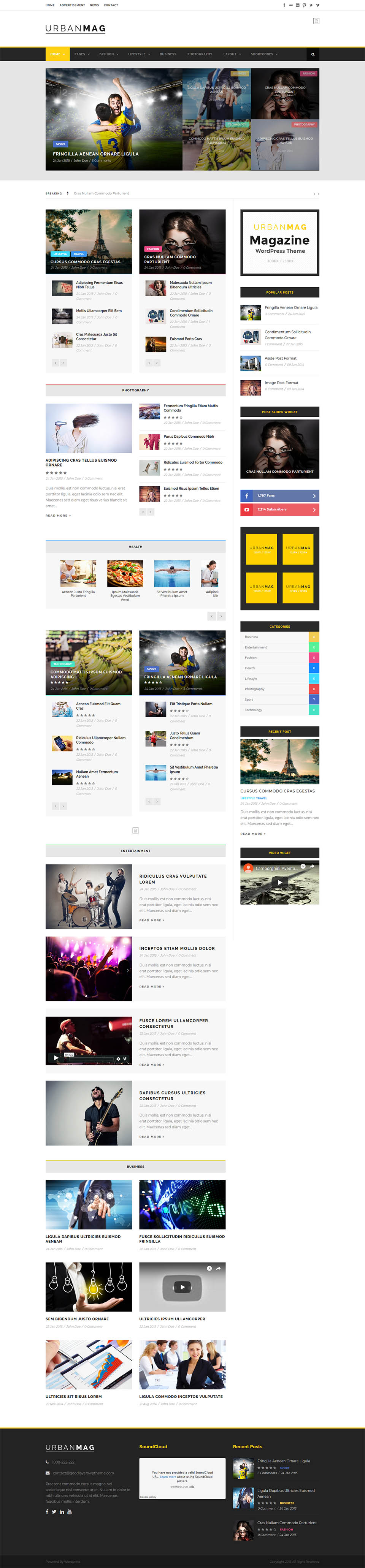 WordPress template ThemeForest Urban Mag