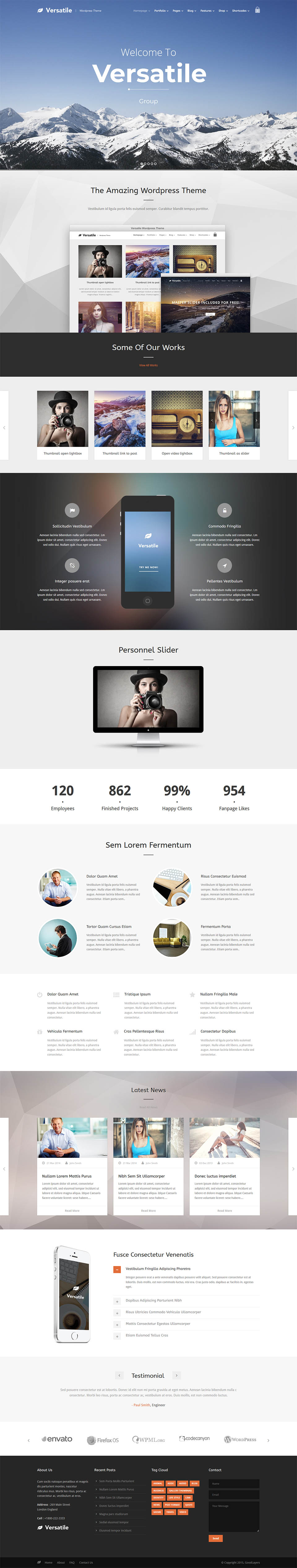 WordPress template ThemeForest Versatile