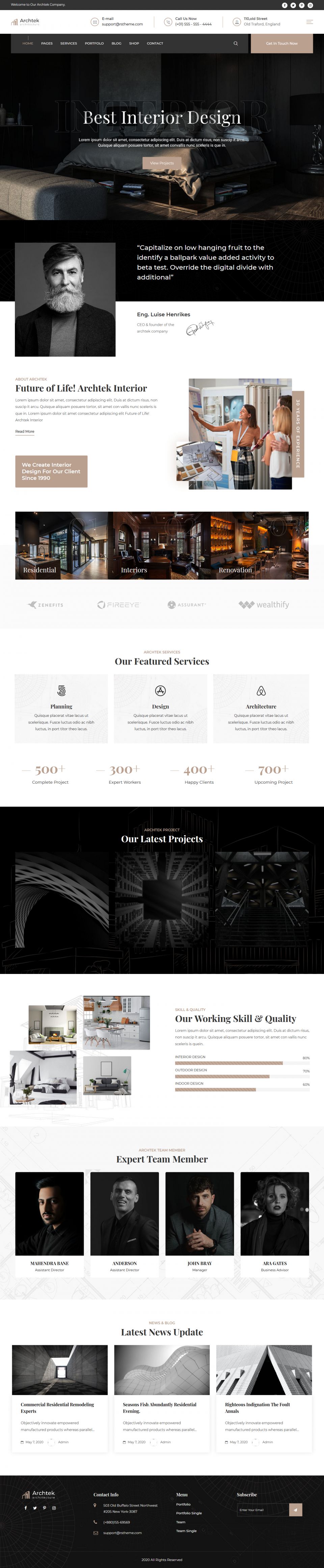 WordPress template ThemeForest Archtek