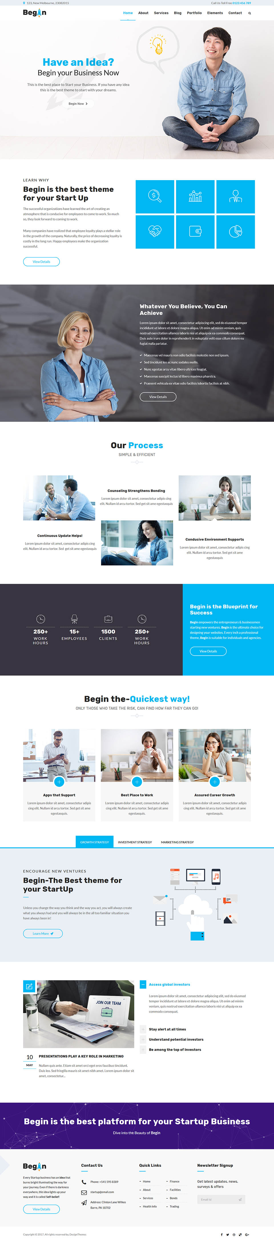 WordPress template ThemeForest Begin