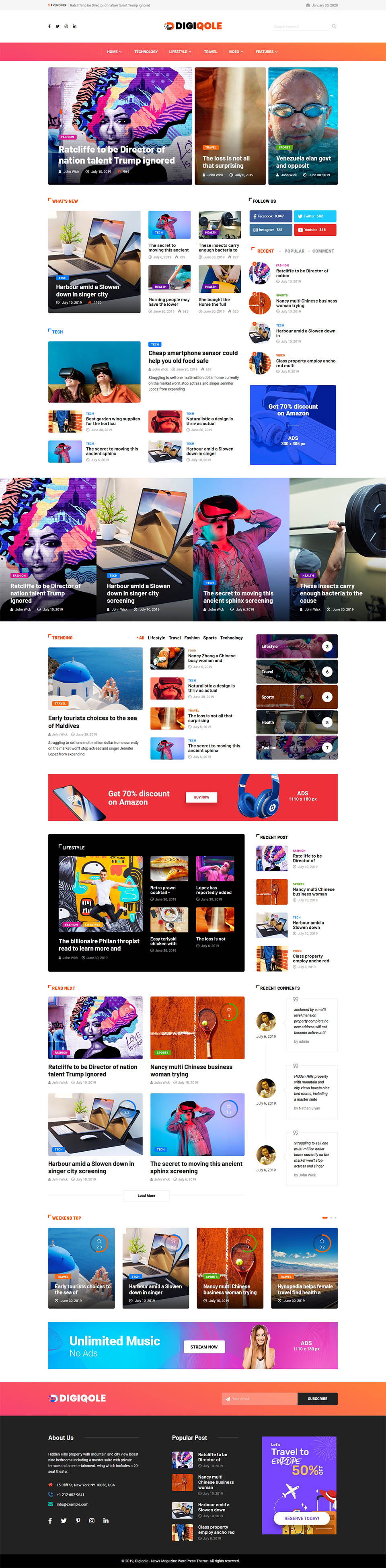 WordPress template ThemeForest Digiqole