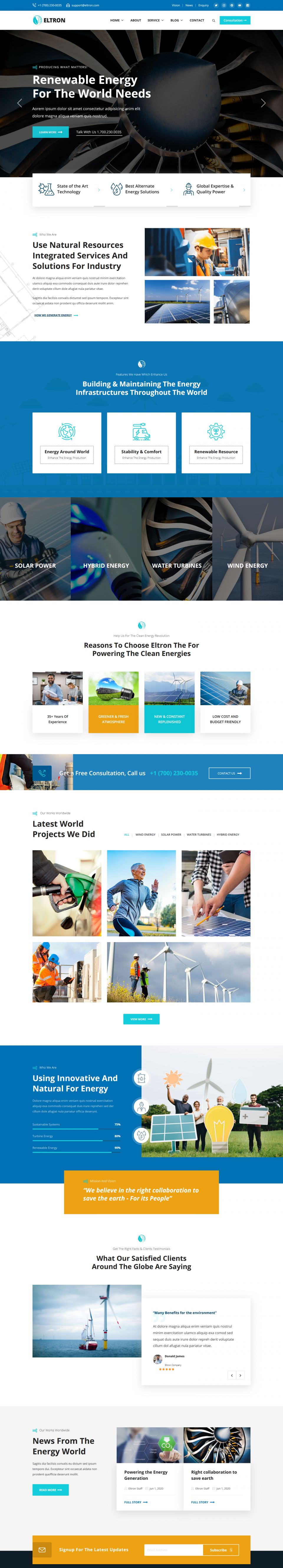 WordPress template ThemeForest Eltron