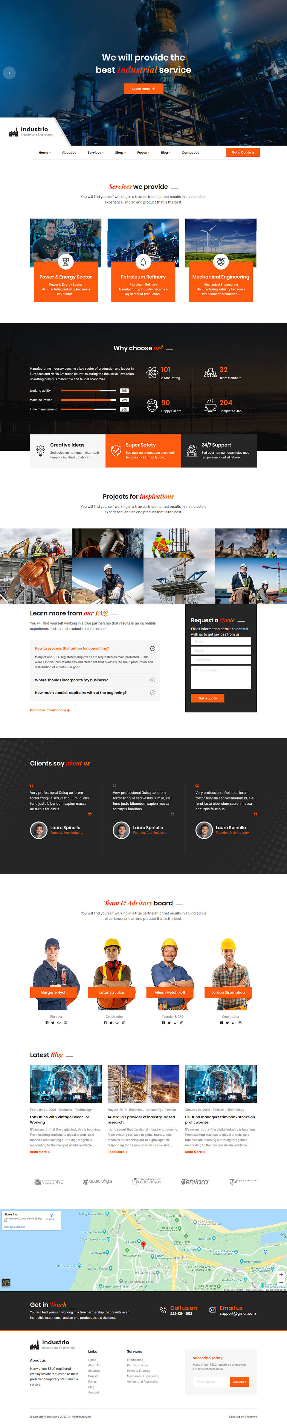 WordPress template ThemeForest Industrio