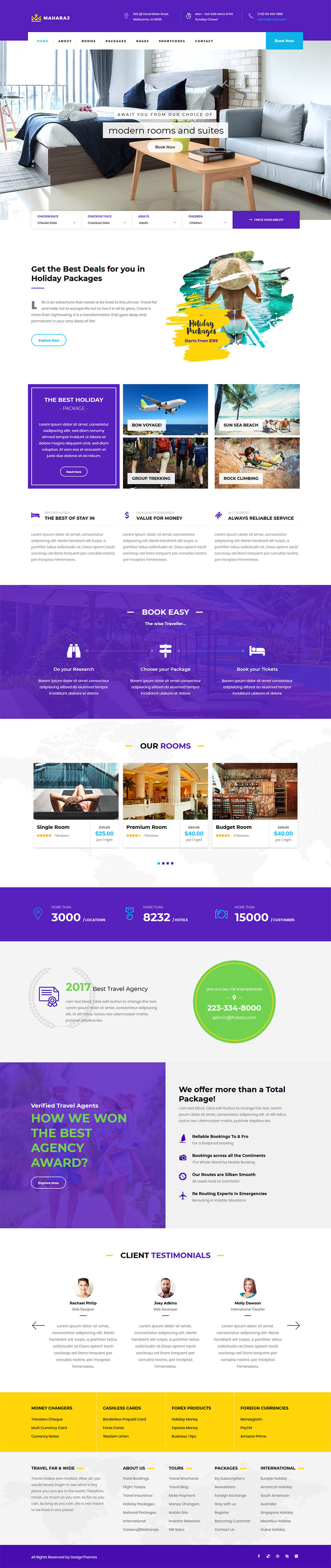 WordPress template ThemeForest Maharaj Hotel