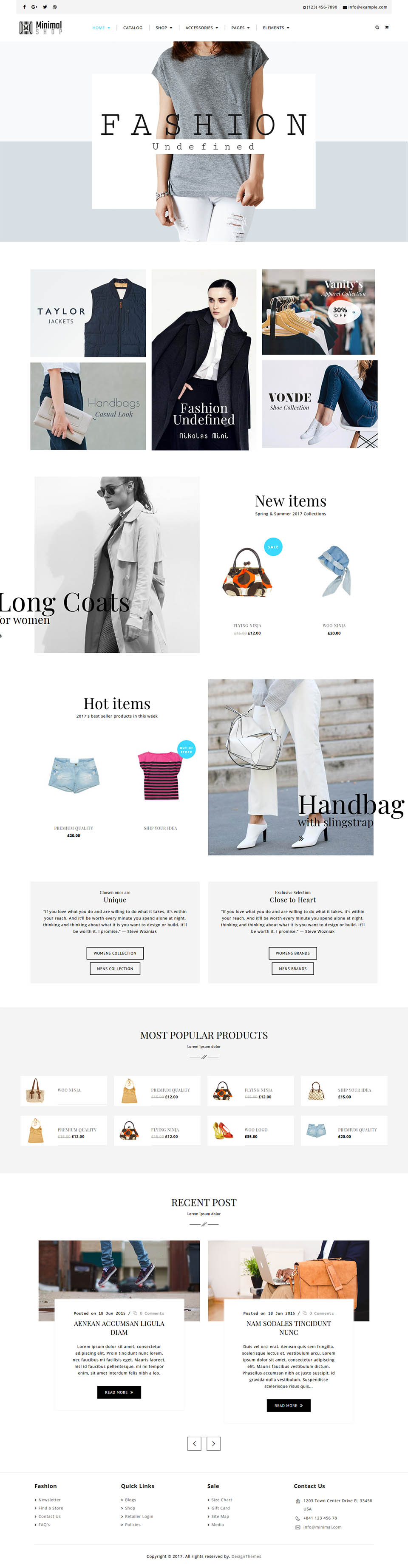 WordPress template ThemeForest Minimal Shop