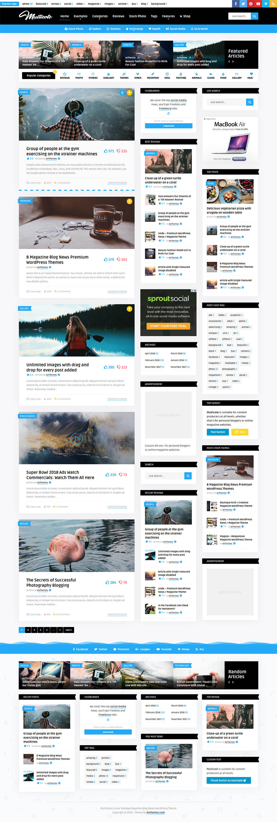 WordPress template ThemeForest Multicote