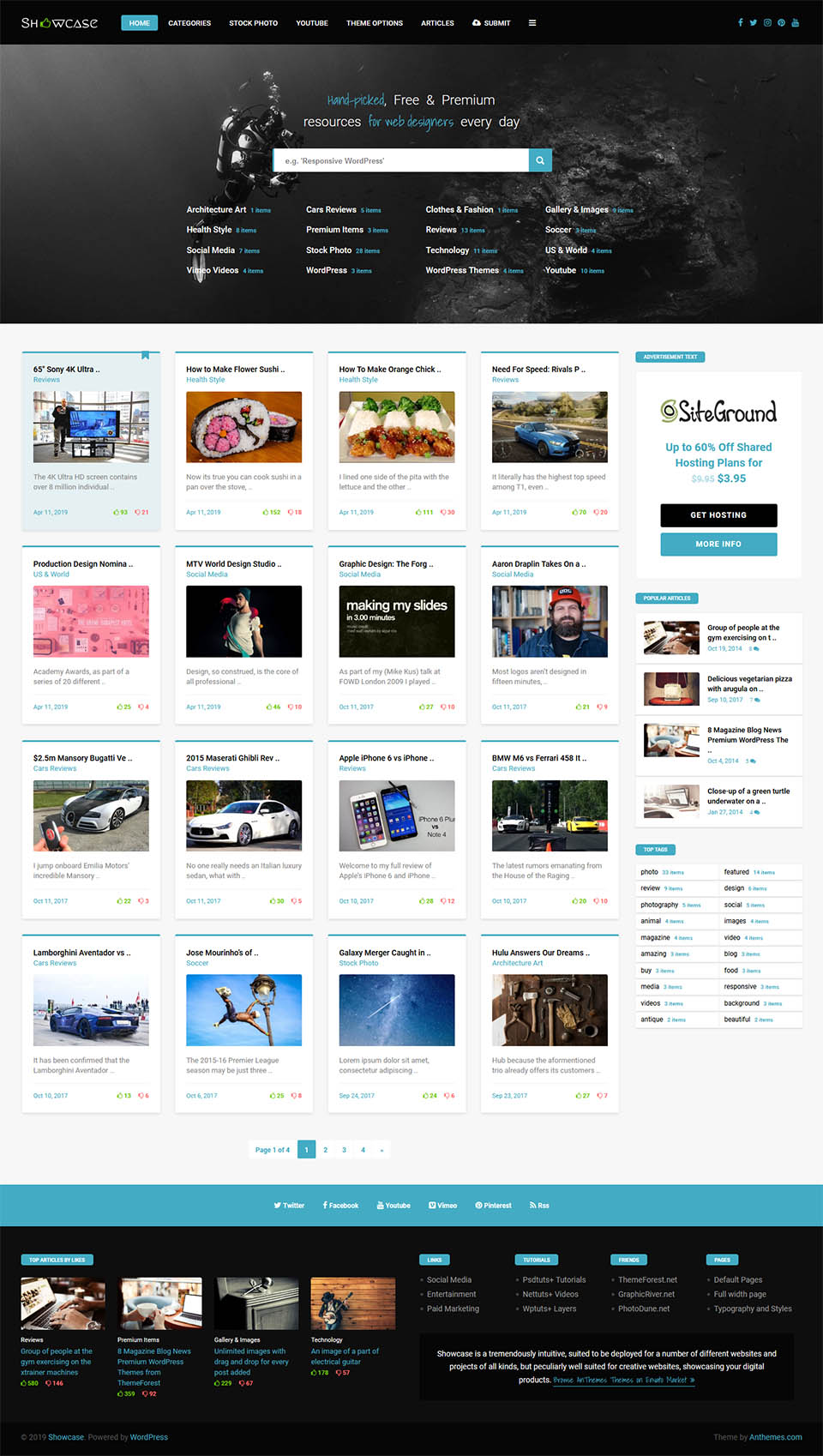 WordPress template ThemeForest Showcase