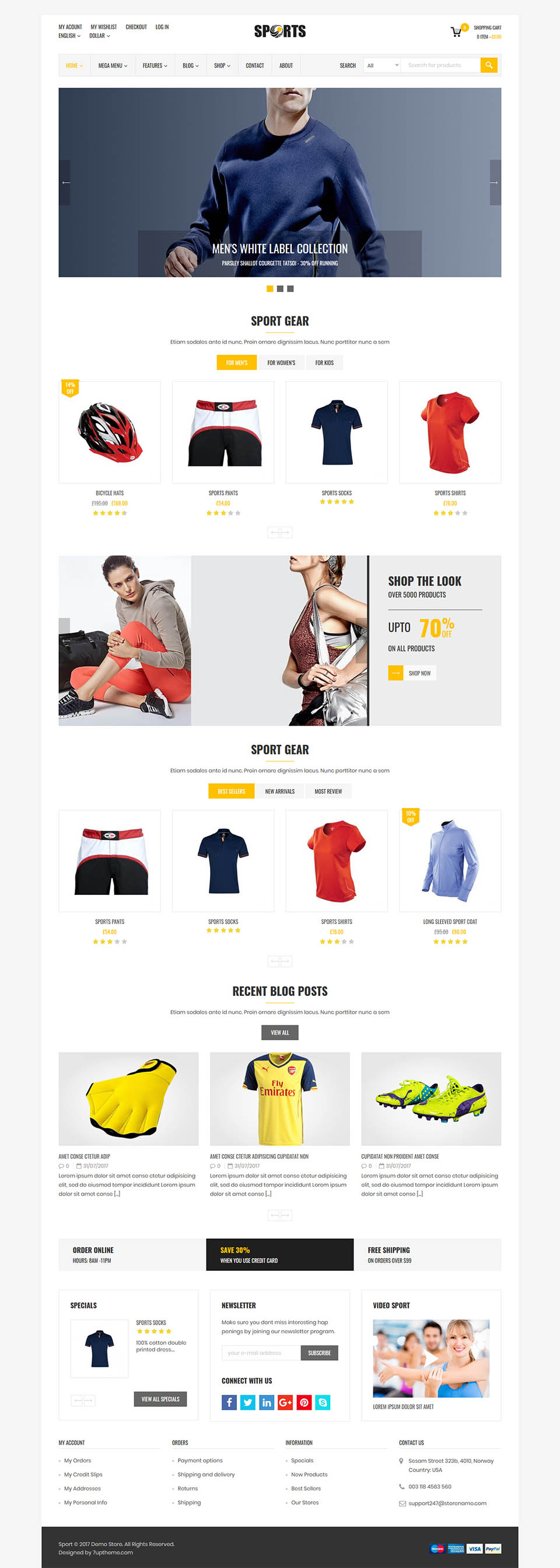 WordPress template ThemeForest Sport Shop